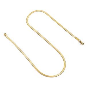 Herringbone Pattern Gold Necklace